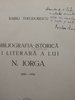 Bibliografia istorica si literara a lui N. Iorga (semnata)