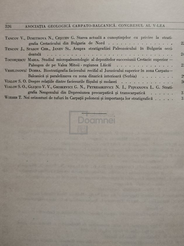Comunicari stiintifice sectia II: Stratigrafie, 2 vol.
