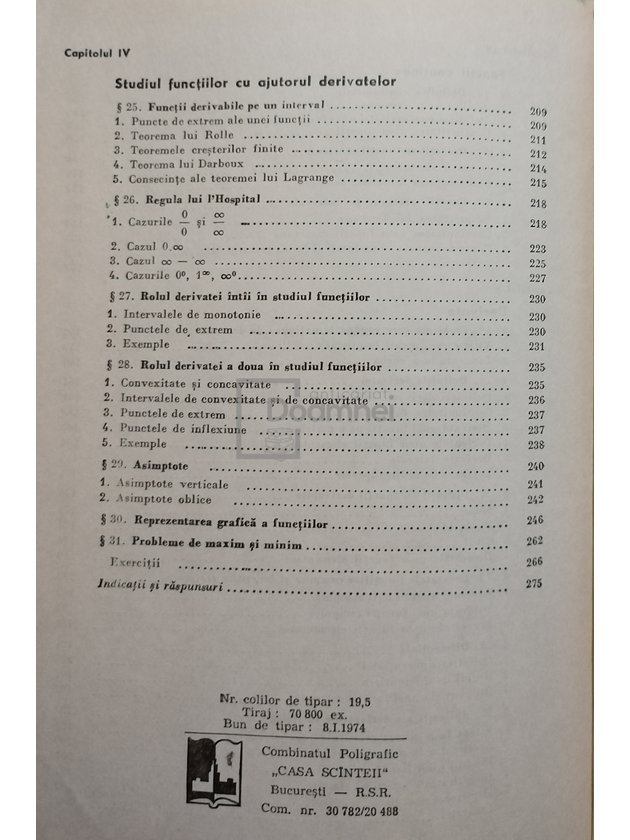 Elemente de analiza matematica - Manual pentru anul III liceu, sectia reala si licee de specialitate