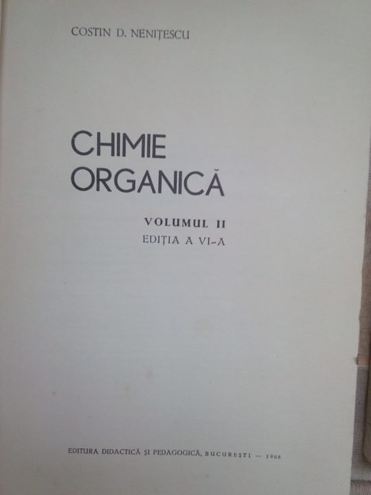 Chimie organica, vol. II, ed. a VI-a