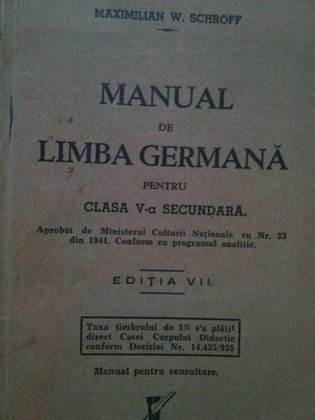 Manual de limba germana pentru clasa a Va SECUNDARA