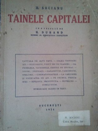 Tainele capitalei cu prefata de H. Durand
