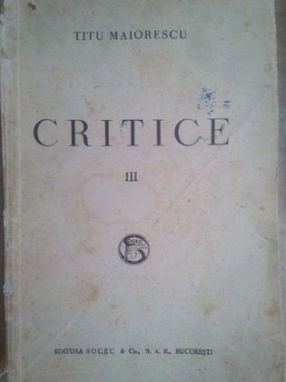 Critice, vol. III