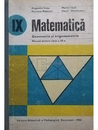 Matematica, geometrie si trigonometrie - manual pentru clasa a IXa