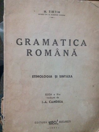 Gramatica romana, editia a IIIa