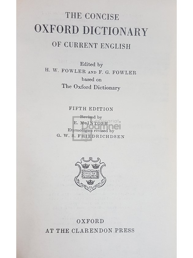 The Concise oxford dictionary, fifth edition