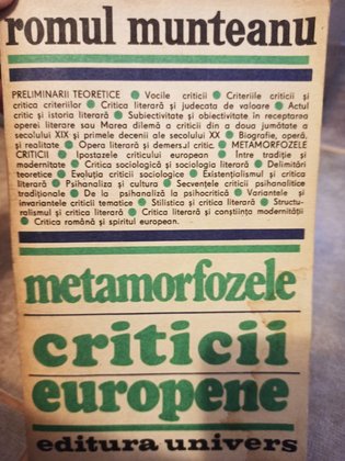 Metamorfozele criticii europene