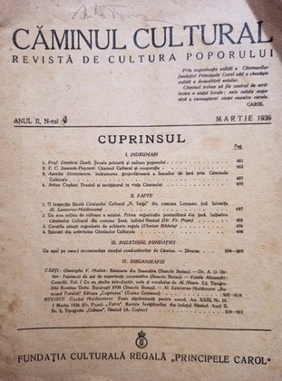 Caminul Cultural, anul II, nr. 4, martie 1936