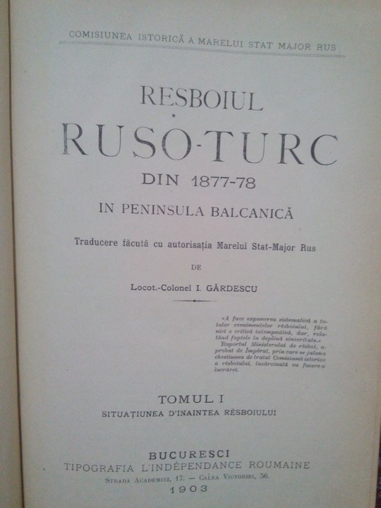 Resboiul rusoturc din 18771878 in Peninsula Balcanica