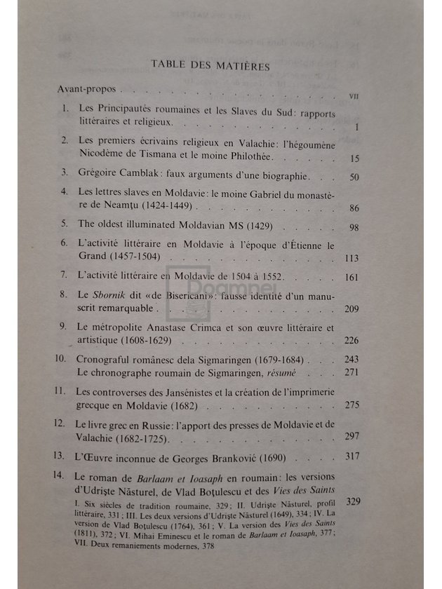 Etudes de litterature roumaine et d'ecrits slaves et grecs des principautes roumaines (semnata)