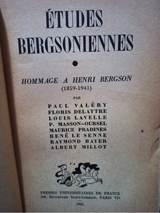 Hommages a Henri Bergson (1859 - 1941)