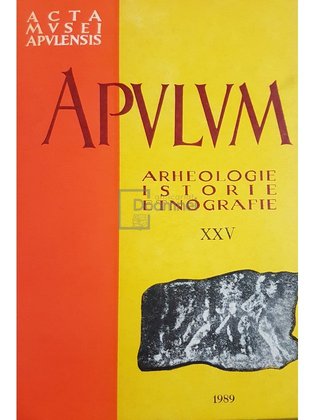 Apulum, vol. XXV