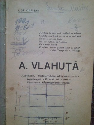 A. Vlahuta (dedicatie)