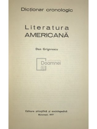 Dicționar cronologic - Literatura americană