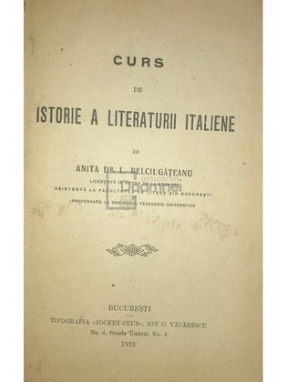 Curs de istorie a literaturii italiene