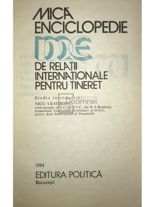 Mică enciclopedie de relații internaționale pentru tineret