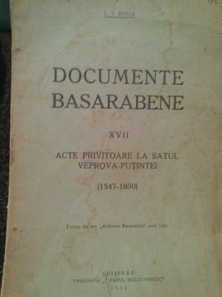 Documente basarabene, volumul XVII