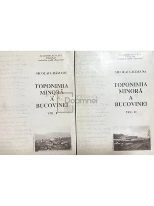 Toponimia minoră a Bucovinei, 2 vol. (dedicație)