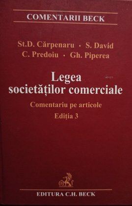 Legea societatilor comerciale, comentariu pe articole, ed. 3