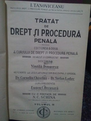 Tratat de drept si procedura penala, volumul III