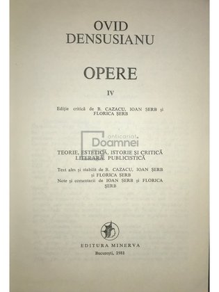 Opere, vol. IV (dedicație)