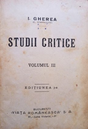 Studii critice, vol. III