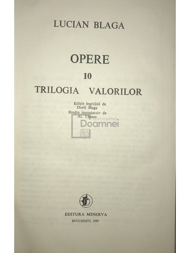 Opere, vol. 10 - Trilogia valorilor