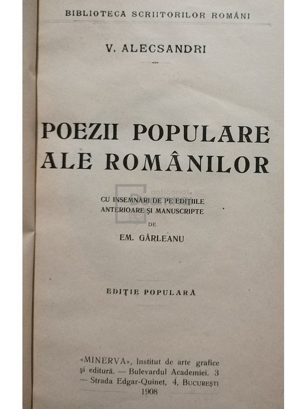 Opere complete - Poezii populare ale romanilor