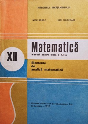 Matematica - Manual pentru clasa a XIIa