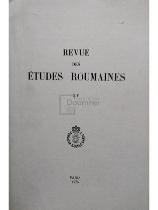 Revue des etudes roumaines, vol. XV