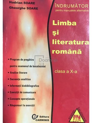 Limba și literatura română, clasa a Xa