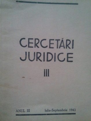 Cercetari juridice vol. III