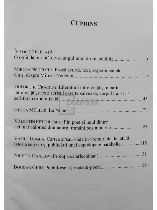 7 postmoderni: Nedelciu, Craciun, Muller, Petculescu, Gogea, Danilov, Ghiu (semnata)