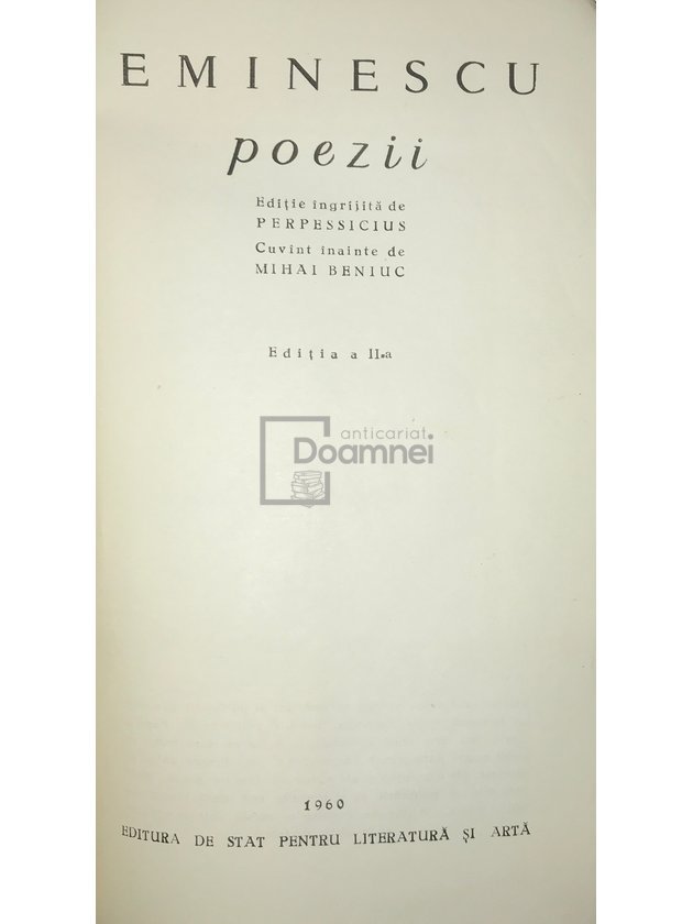 Poezii (ed. îngrijită de Perpessicius)