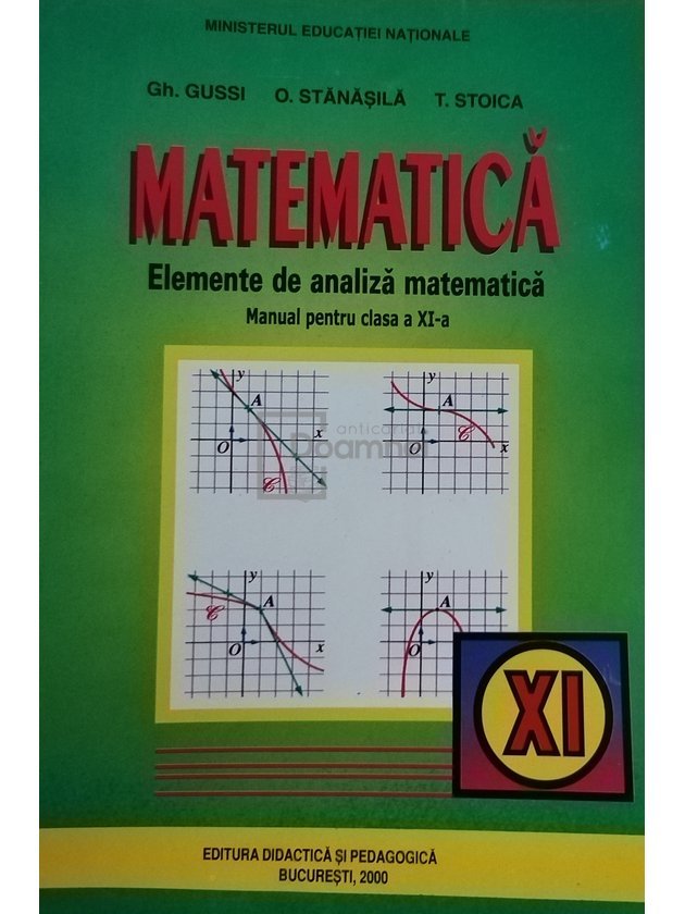 Matematica - Elemente de analiza matematica, manual pentru clas a XI-a