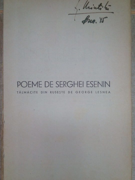 Poeme de Serghei Esenin