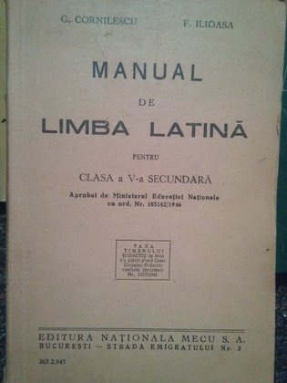 Manual de limba latina pentru clasa a Va secundara