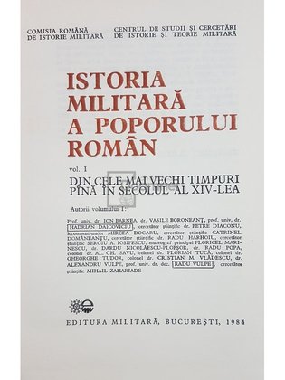 Istoria militara a poporului roman, vol. 1