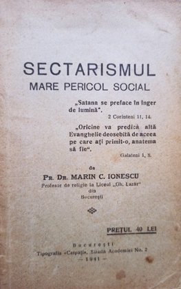 Sectarismul - Mare pericol social