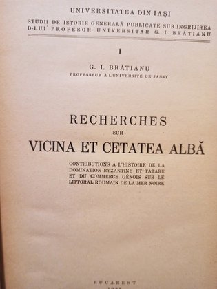 Recherches sur Vicina et Cetatea Alba