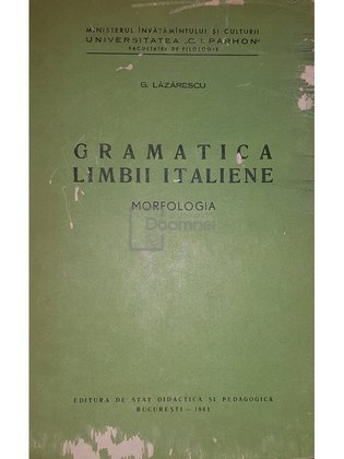 Gramatica limbii italiene - Morfologia