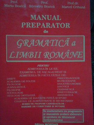 Manual preparator de gramatica a limbii romane