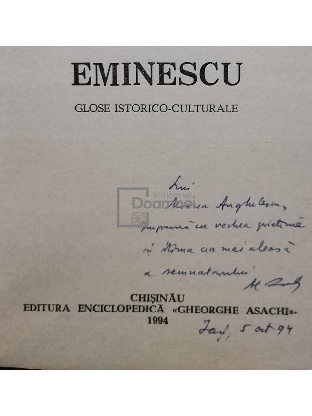 Eminescu - Glose istorico-culturale (semnata)
