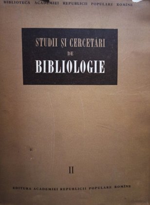 Studii si cercetari de bibliologie, vol. 2