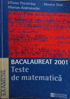 Bacalaureat 2001 - Teste de matematica