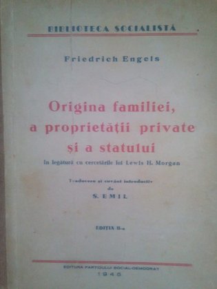 Origina familiei, a proprietatii private si a statului