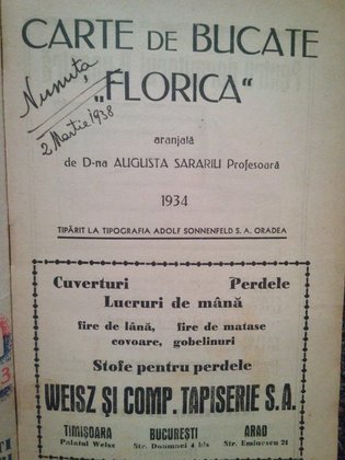 Carte de bucate "Florica"