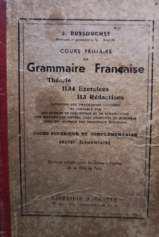 Cours primaire de grammaire francaise