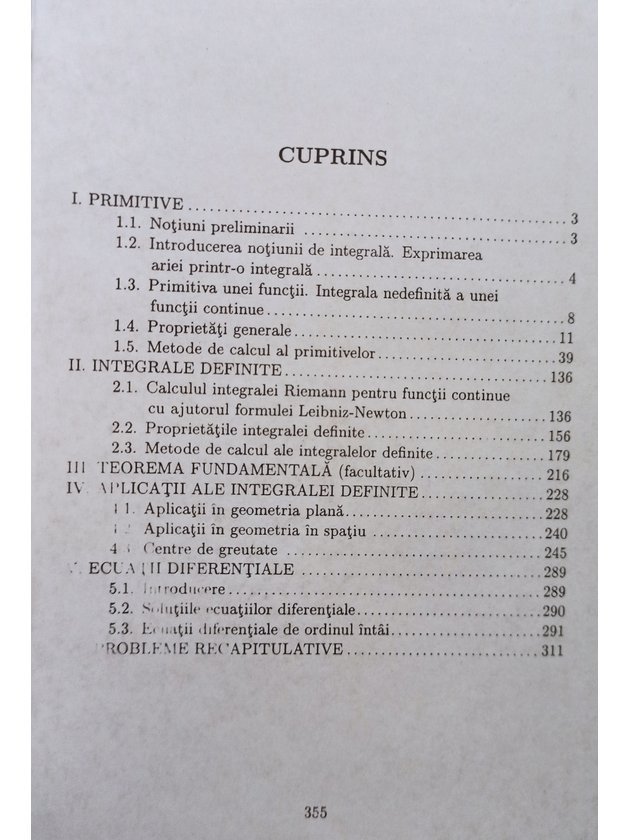 Matematica - Manual pentru clasa a XII-a, vol. 1, M1 - Elemente de analiza matematica