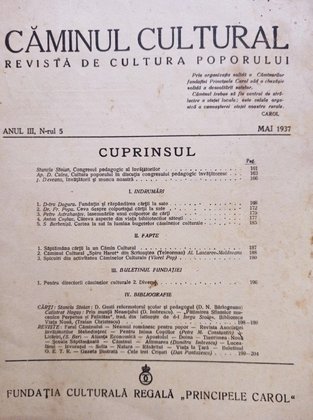 Caminul Cultural, anul III, nr. 5, mai 1937
